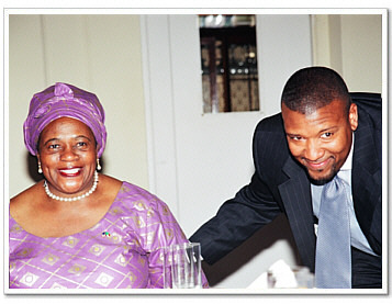 David Anderson with Ambassador Lewanika at a lunch hosted for Friends of Zambia by H.E. President Levy Mwanawasa.